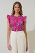 Signy Floral Tisha Smocked Ruffle Top